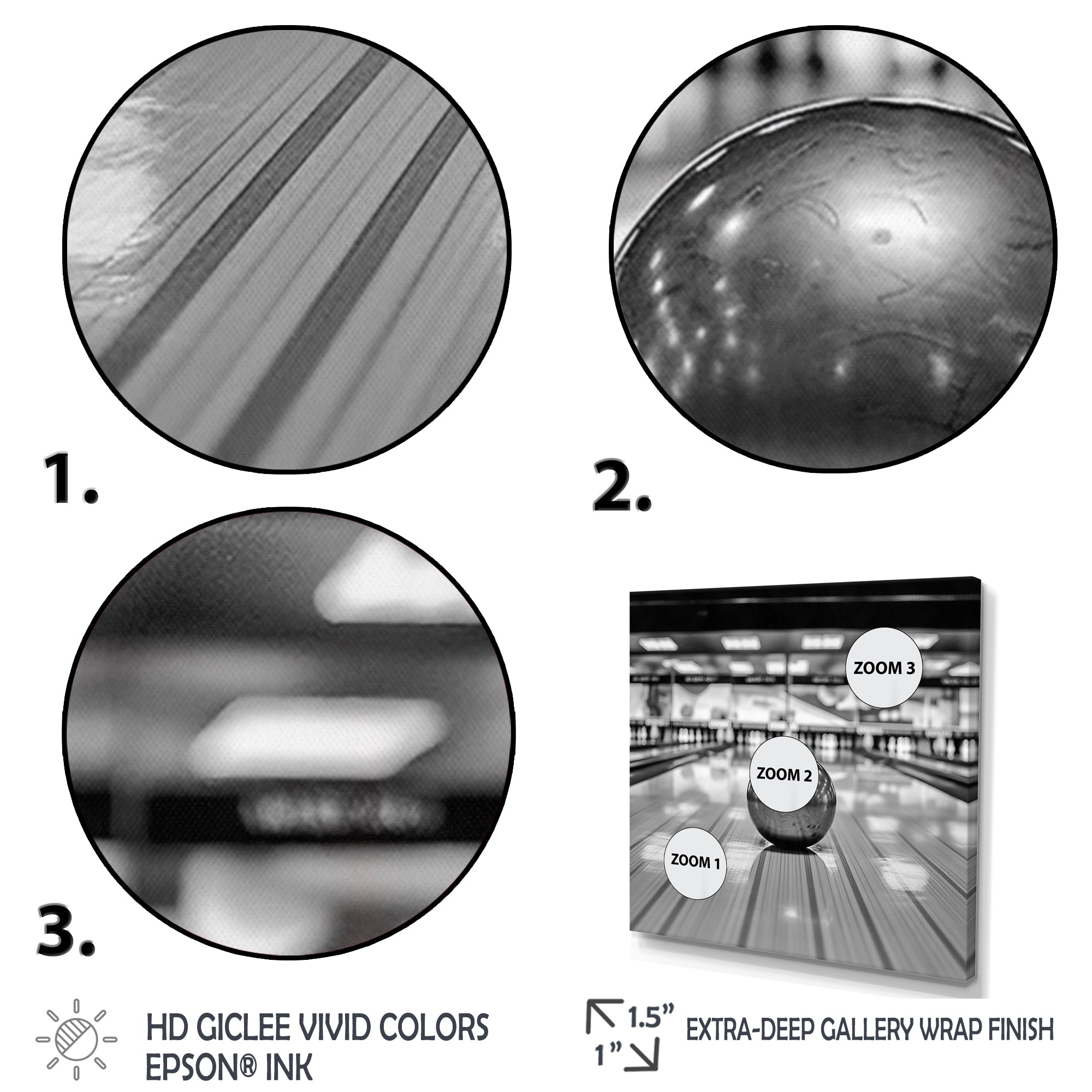 Black And White Bowling Photo - Bowling Canvas Wall Art