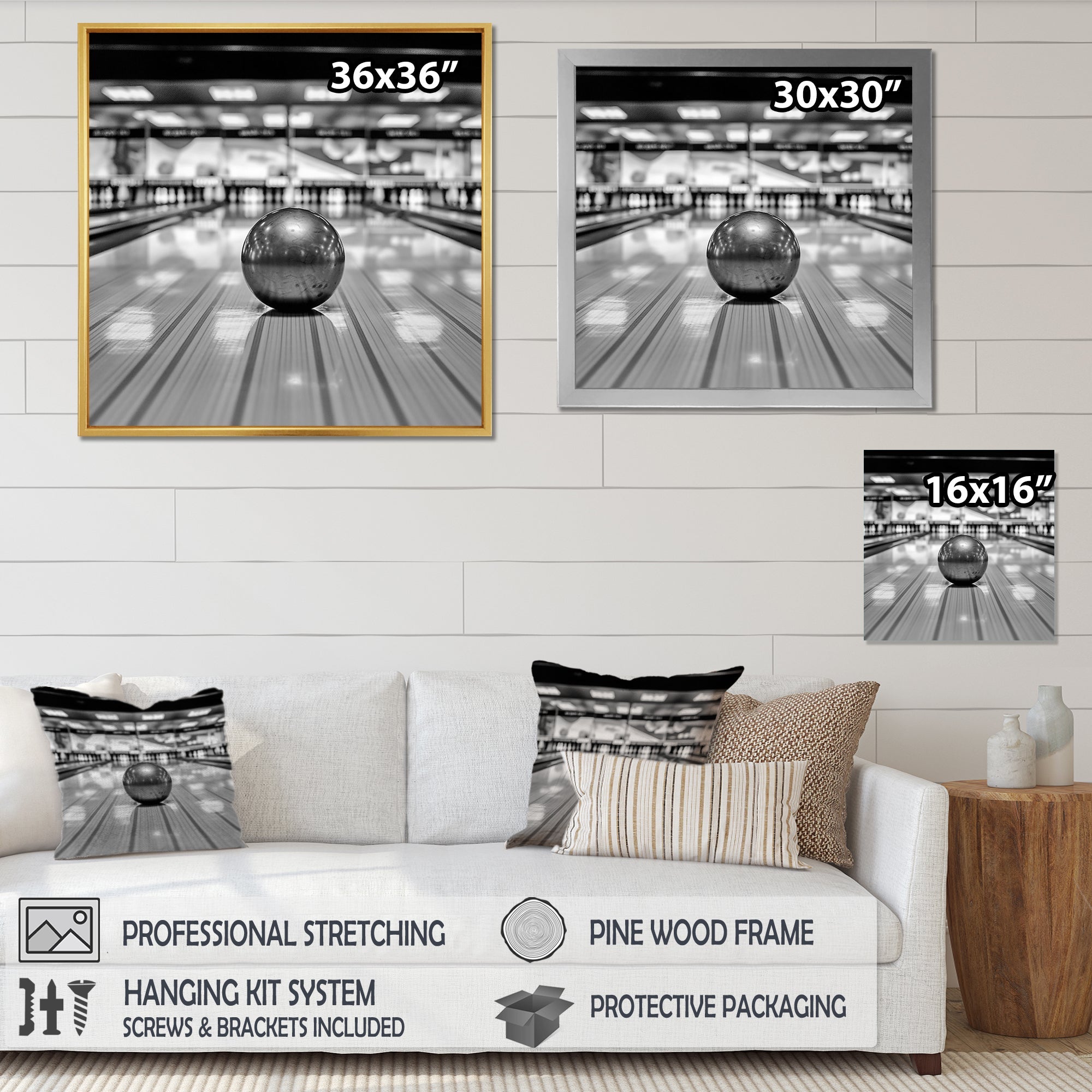Black And White Bowling Photo - Bowling Canvas Wall Art