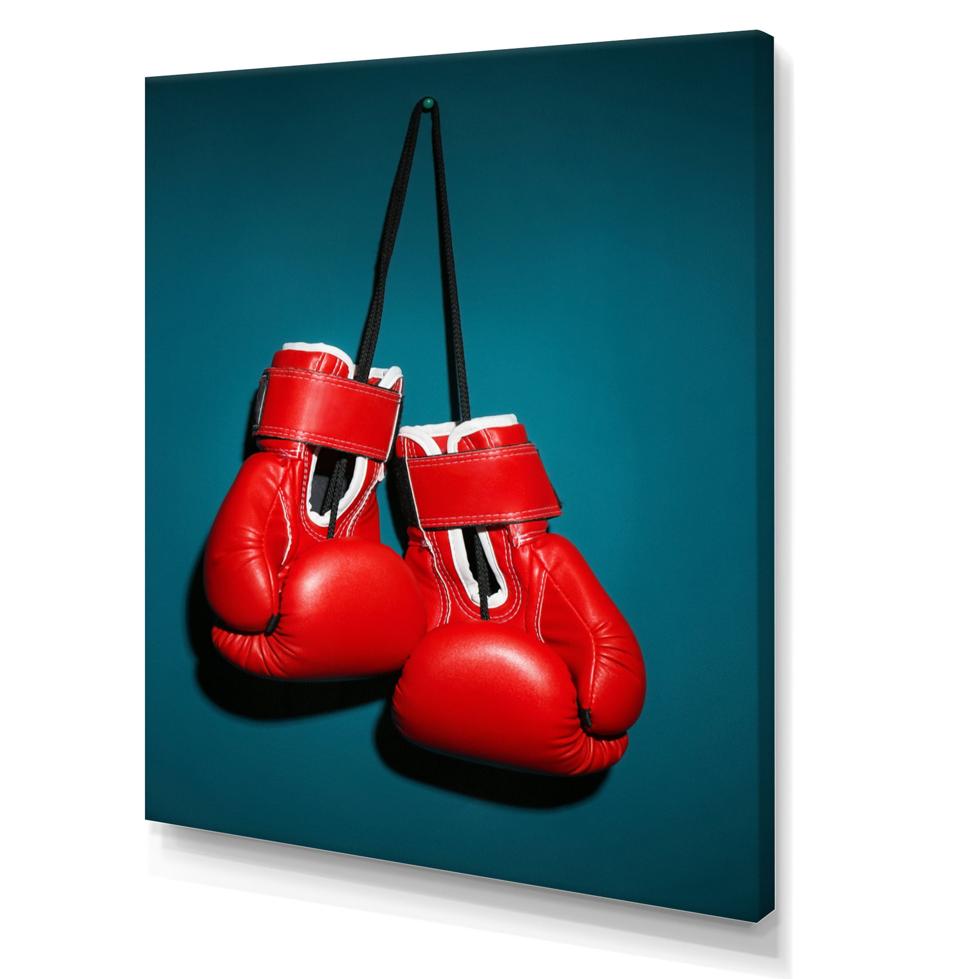 Knockout Red Box Gloves - Sport Boxer Canvas Wall Art