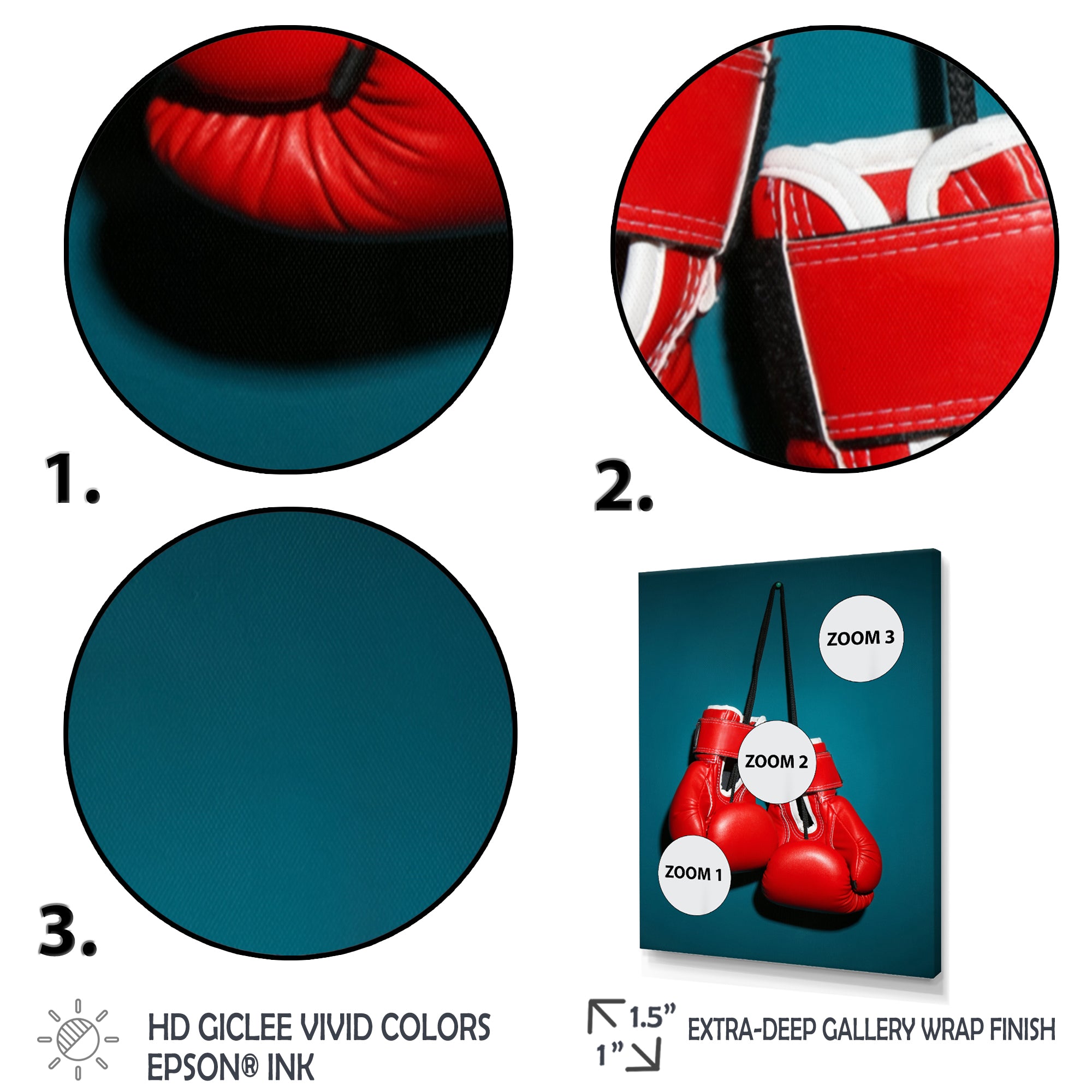 Knockout Red Box Gloves - Sport Boxer Canvas Wall Art