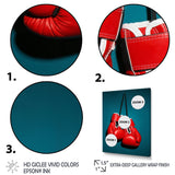 Knockout Red Box Gloves - Sport Boxer Canvas Wall Art