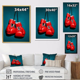 Knockout Red Box Gloves - Sport Boxer Canvas Wall Art
