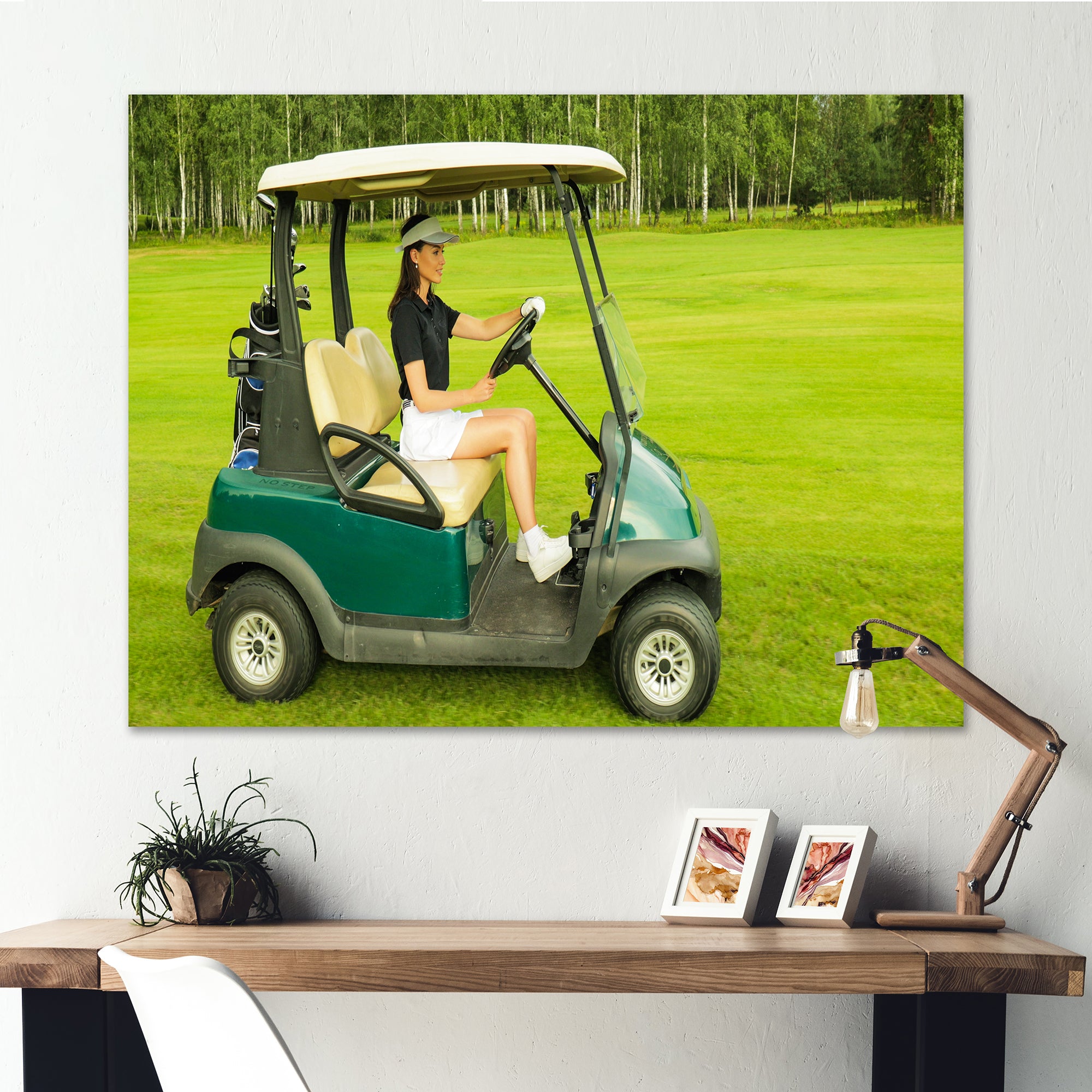 Golf Cart Solitude I - Golf Canvas Wall Art