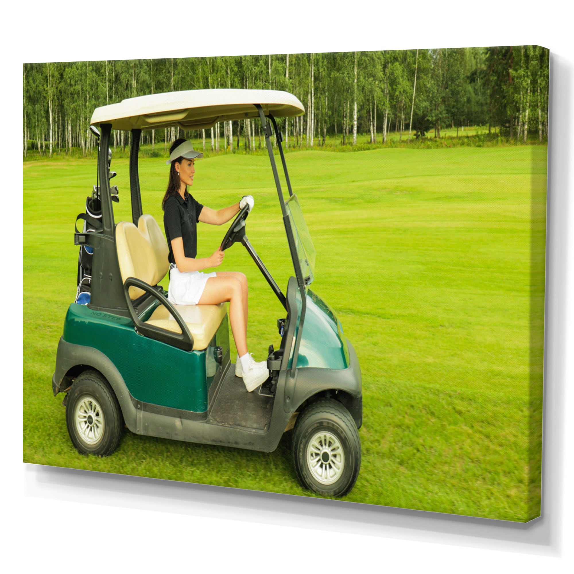 Golf Cart Solitude I - Golf Canvas Wall Art