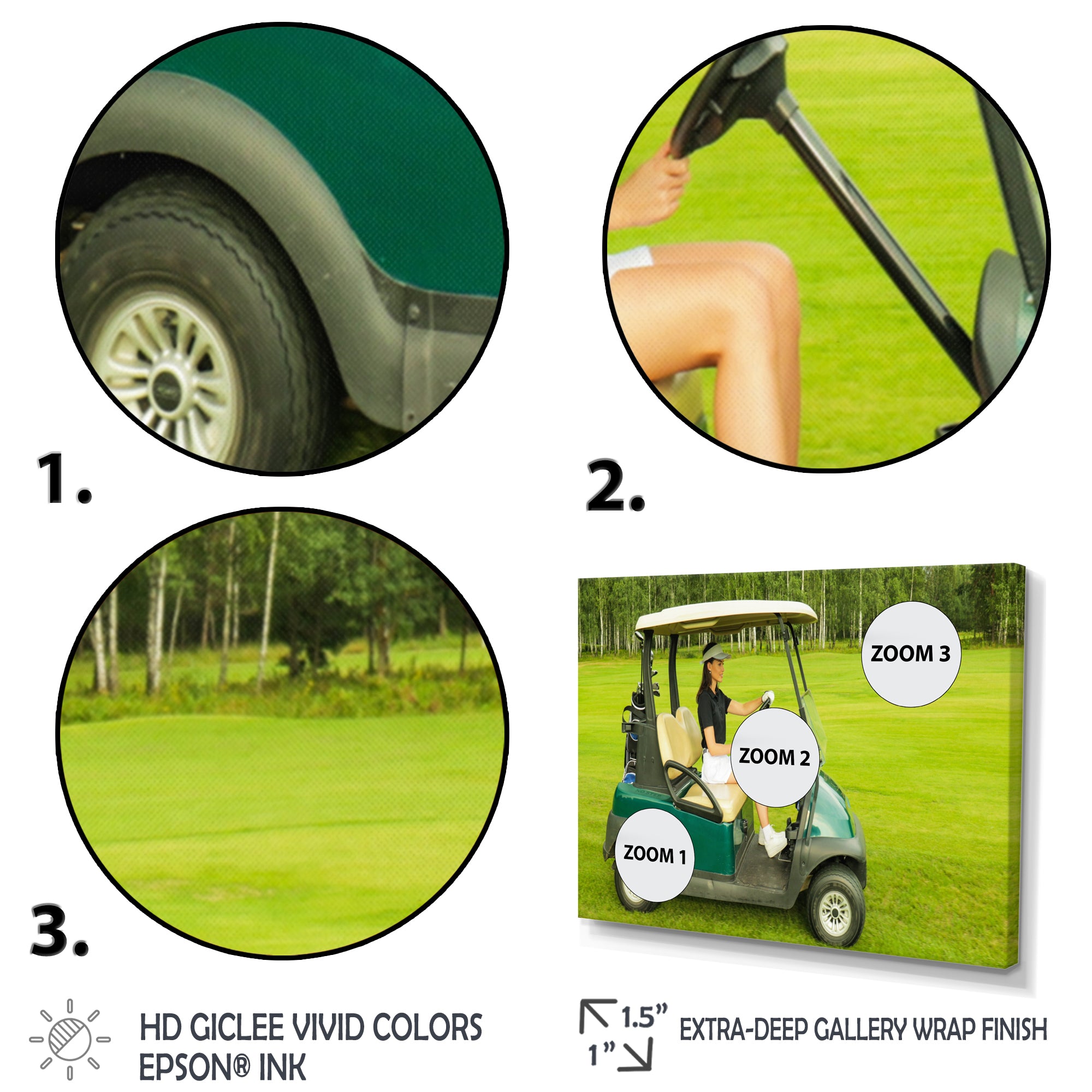 Golf Cart Solitude I - Golf Canvas Wall Art