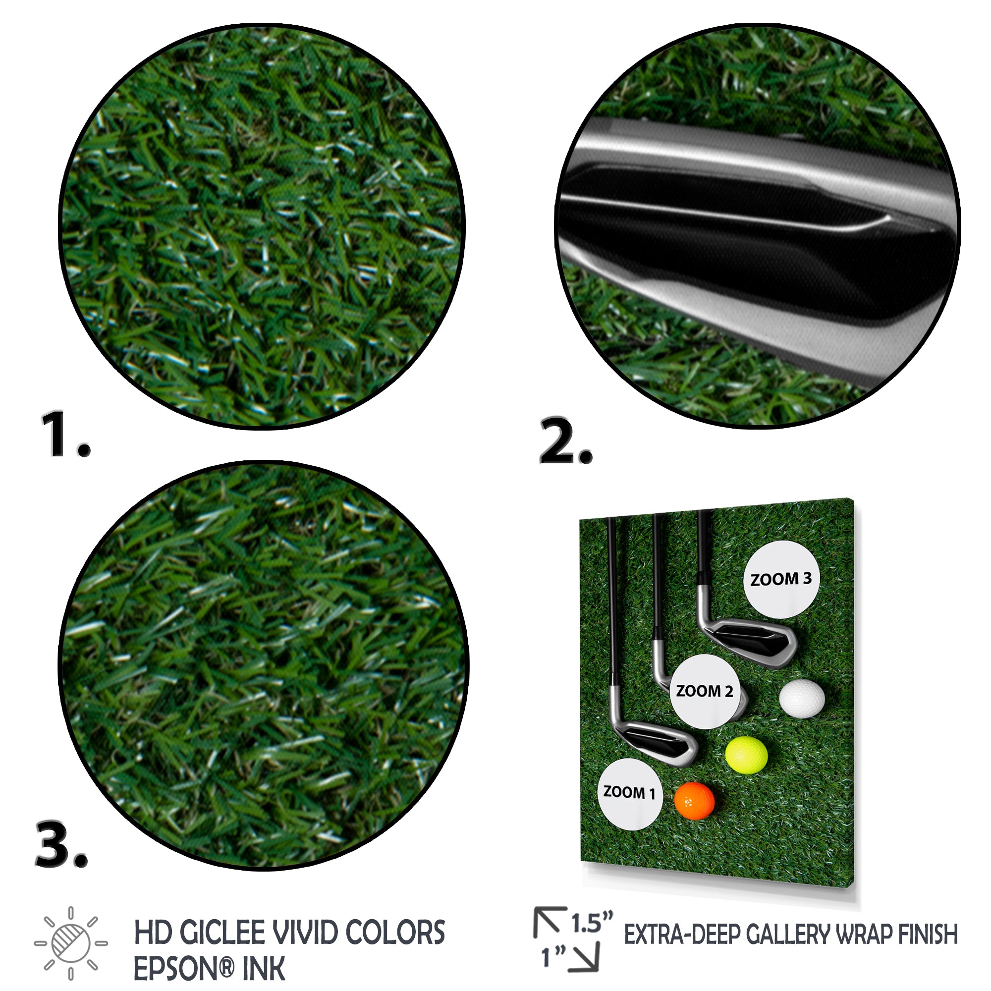 Golf Set Swing Excellence I - Golf Canvas Wall Art