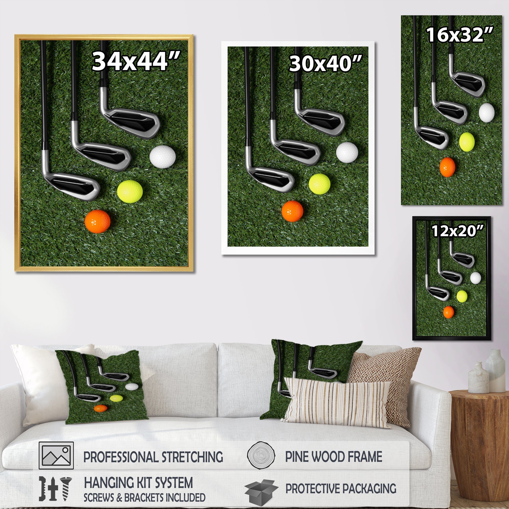 Golf Set Swing Excellence I - Golf Canvas Wall Art