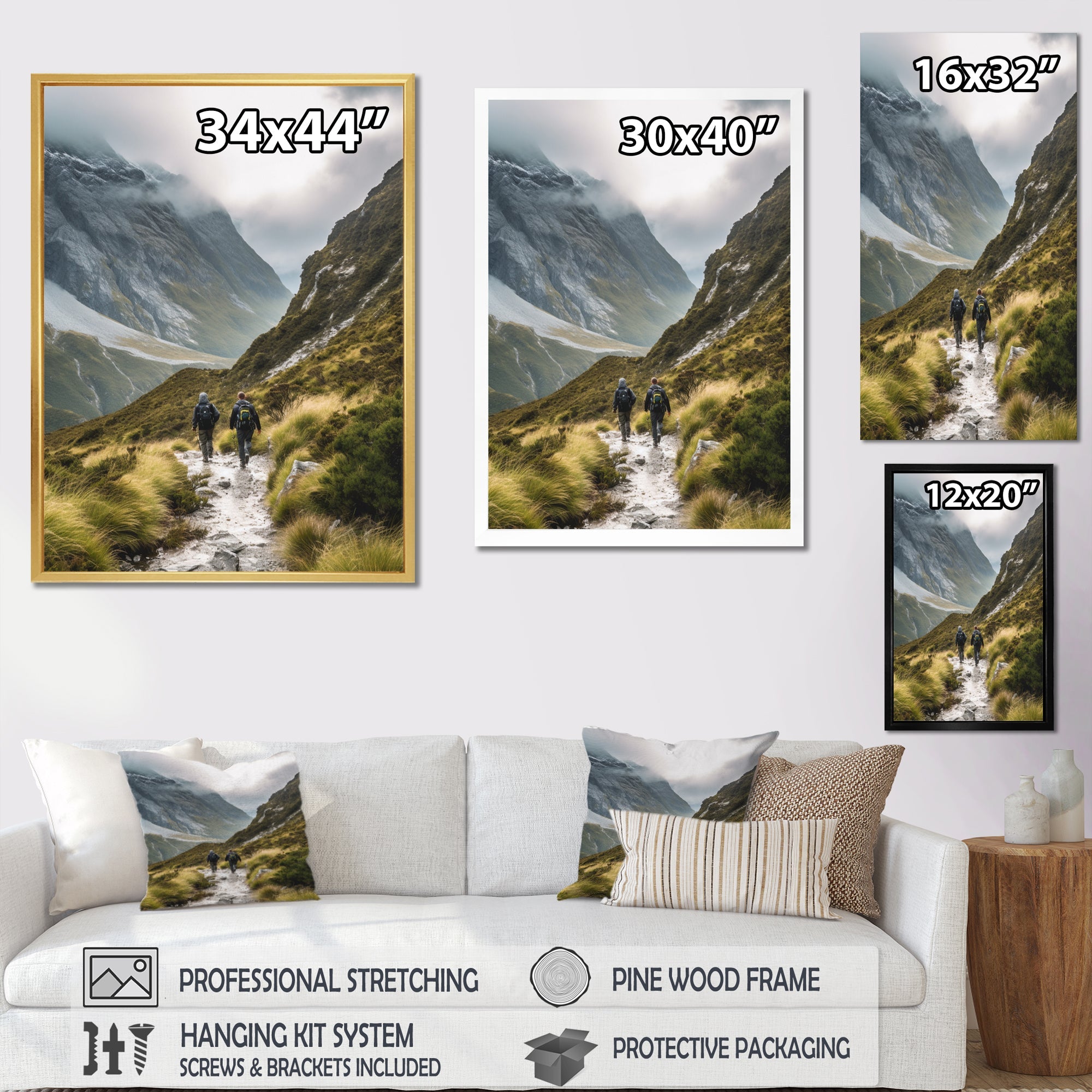 Mountain Hiking Photo I - Hiking Canvas Wall Art