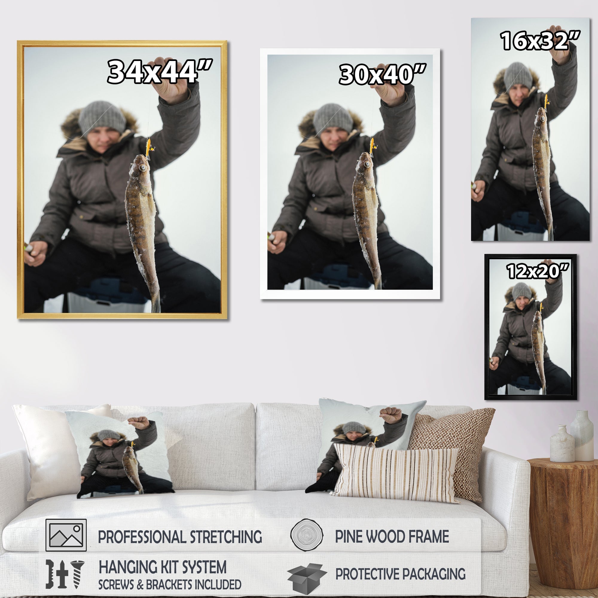 Winter Fishing Nautical Escapes - Hunting & Fishing Canvas Wall Art