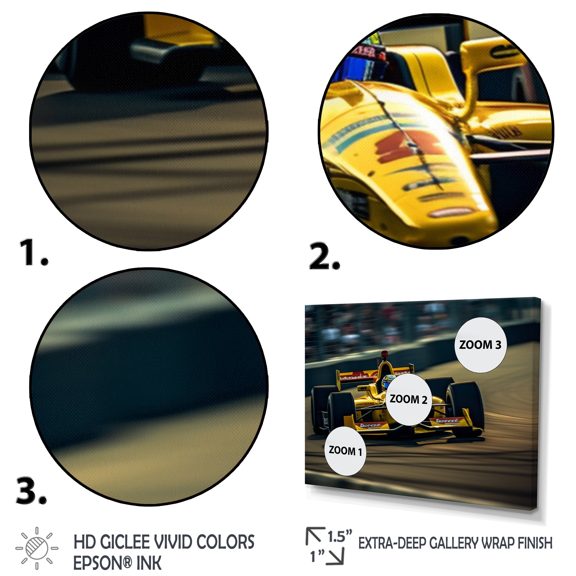 Speedway Formula Car Rush I - Racing Canvas Wall Art