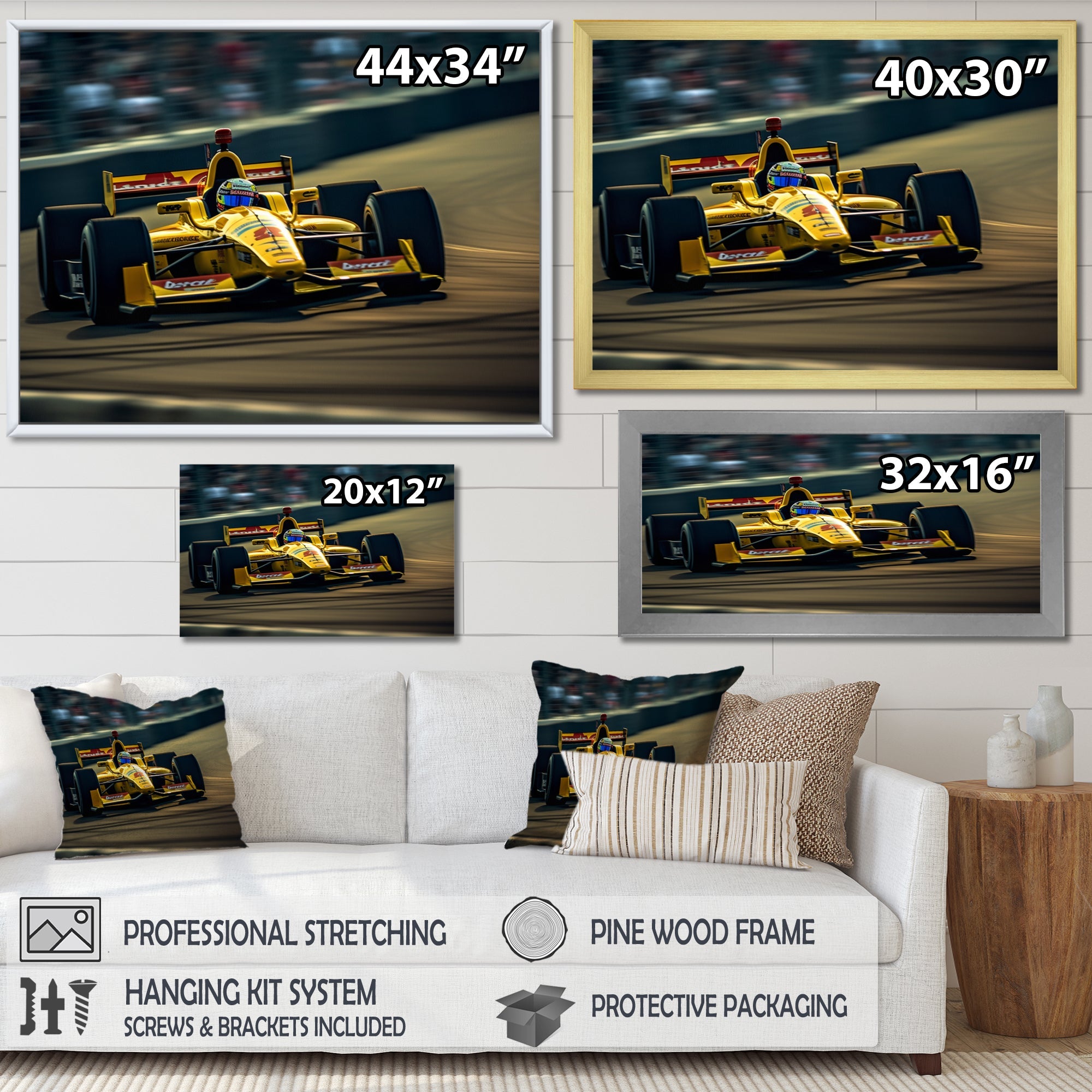 Speedway Formula Car Rush I - Racing Canvas Wall Art