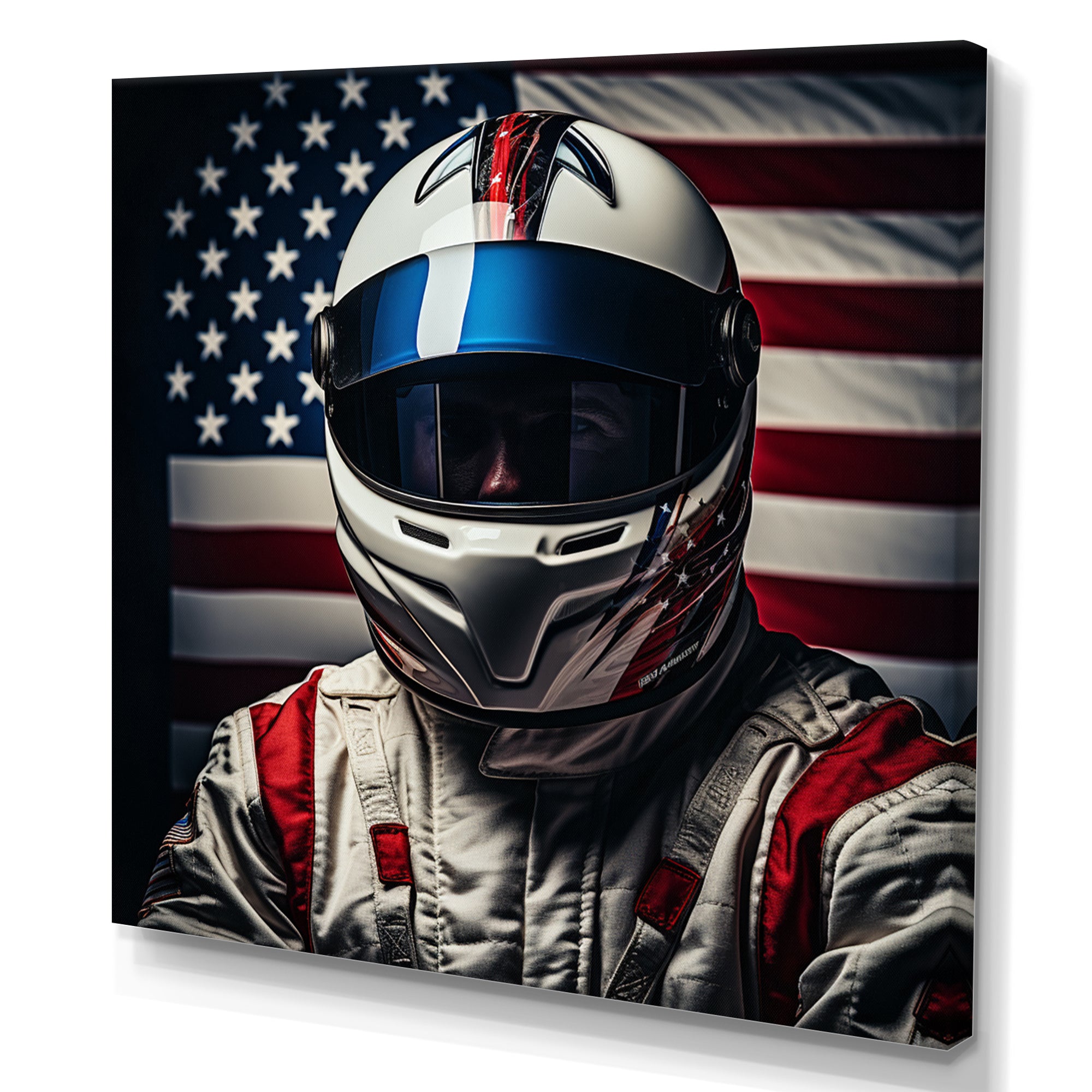 American Speed Way Car Portrait - Racing Canvas Wall Art