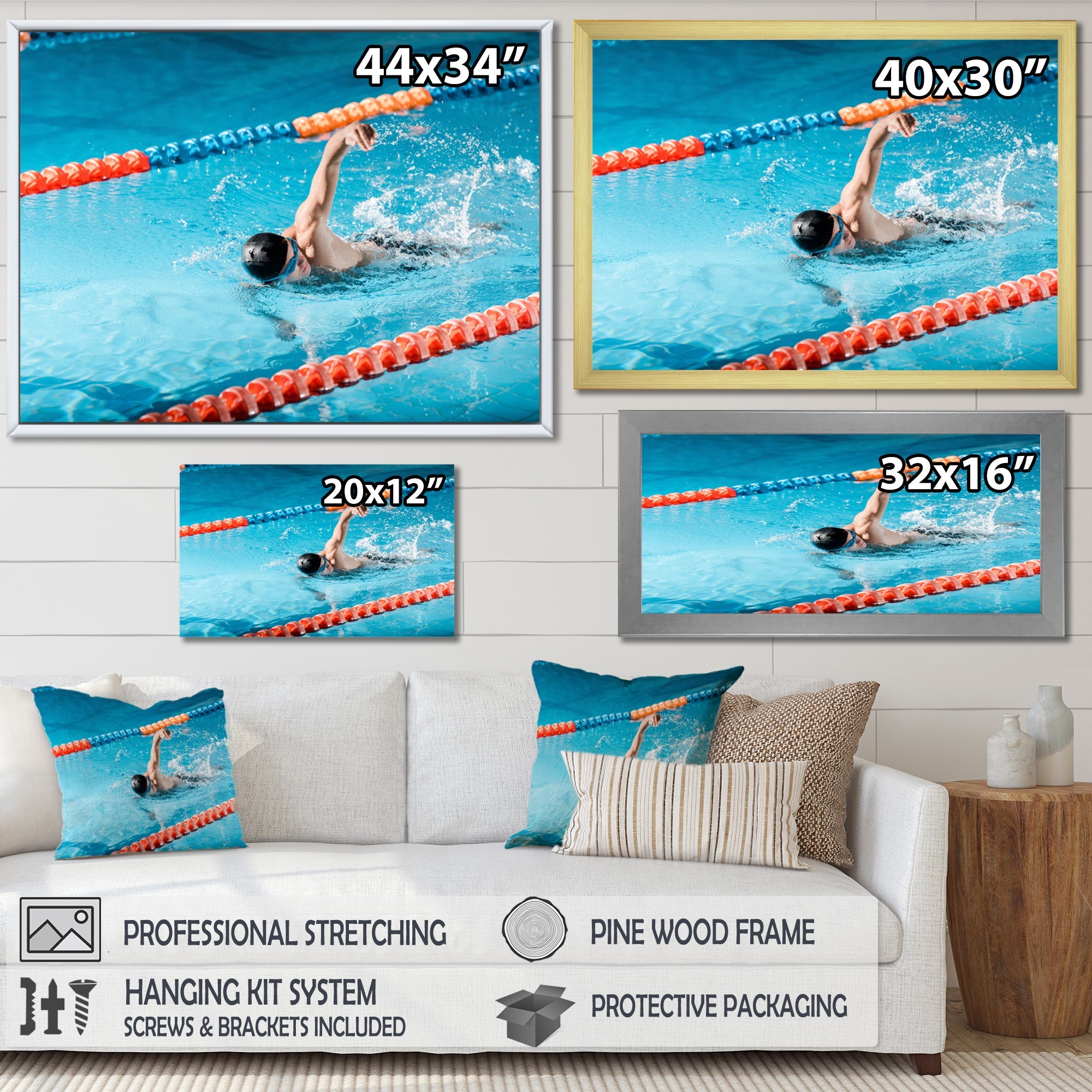 Swimming Strokes - Swimming Canvas Wall Art