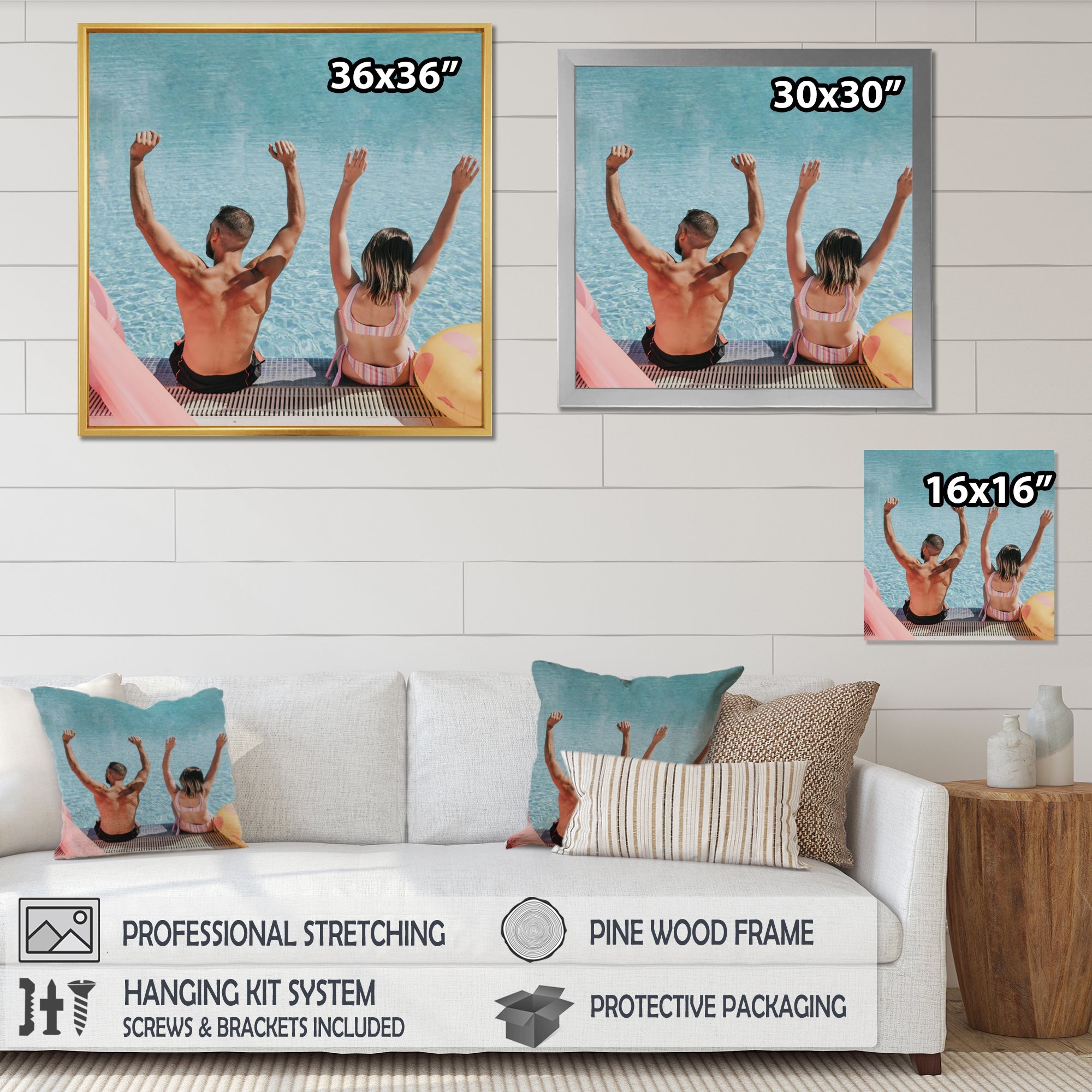 Vintage Swimming Strokes - Swimming Canvas Wall Art