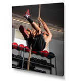 Weightlifting Woman Man Portrait I - Weightlifting Canvas Wall Art
