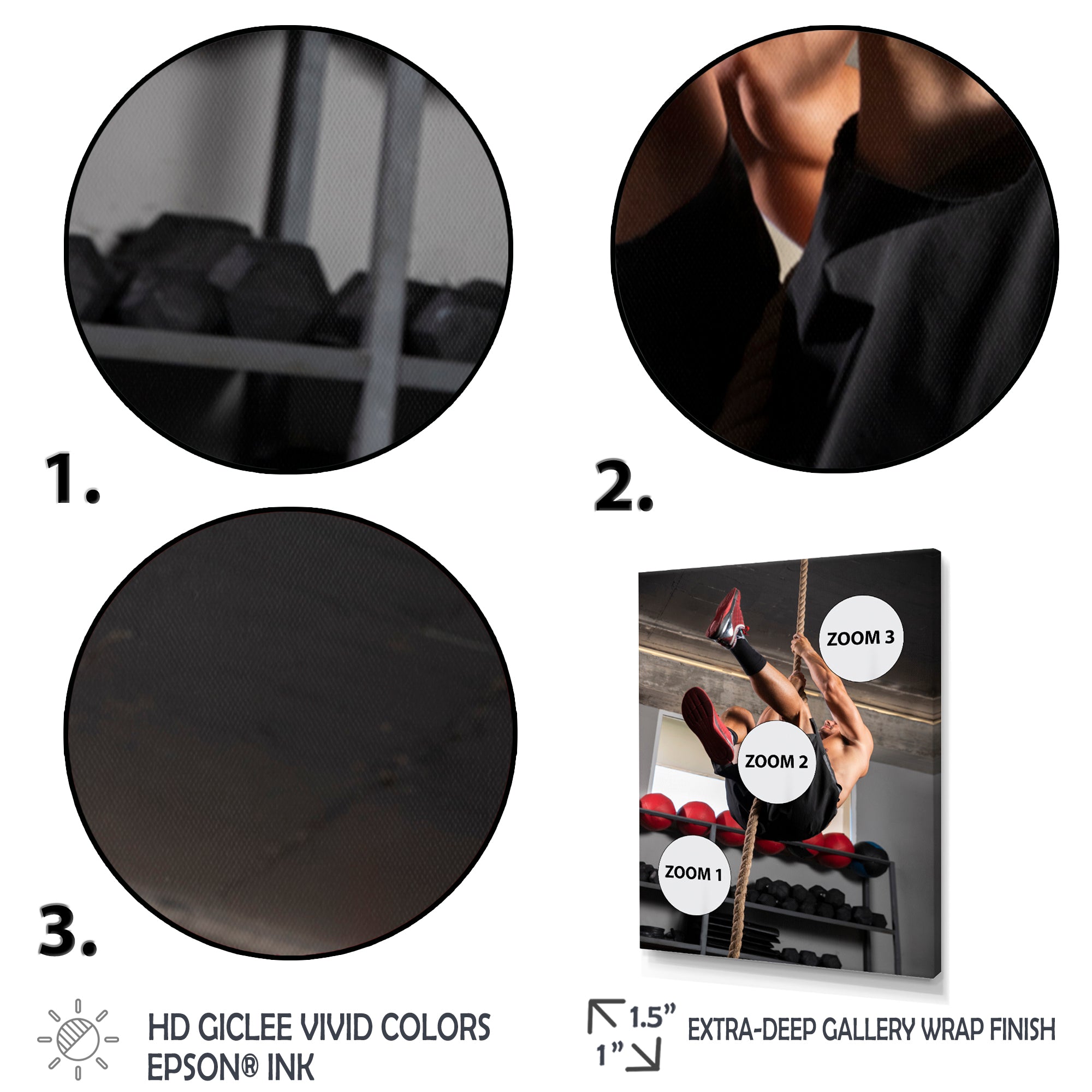 Weightlifting Woman Man Portrait I - Weightlifting Canvas Wall Art