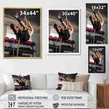 Weightlifting Woman Man Portrait I - Weightlifting Canvas Wall Art