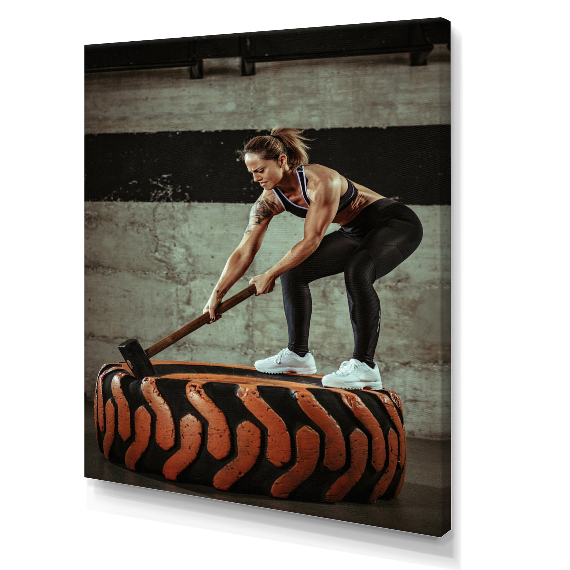 Weightlifting Gym Woman - Weightlifting Canvas Wall Art