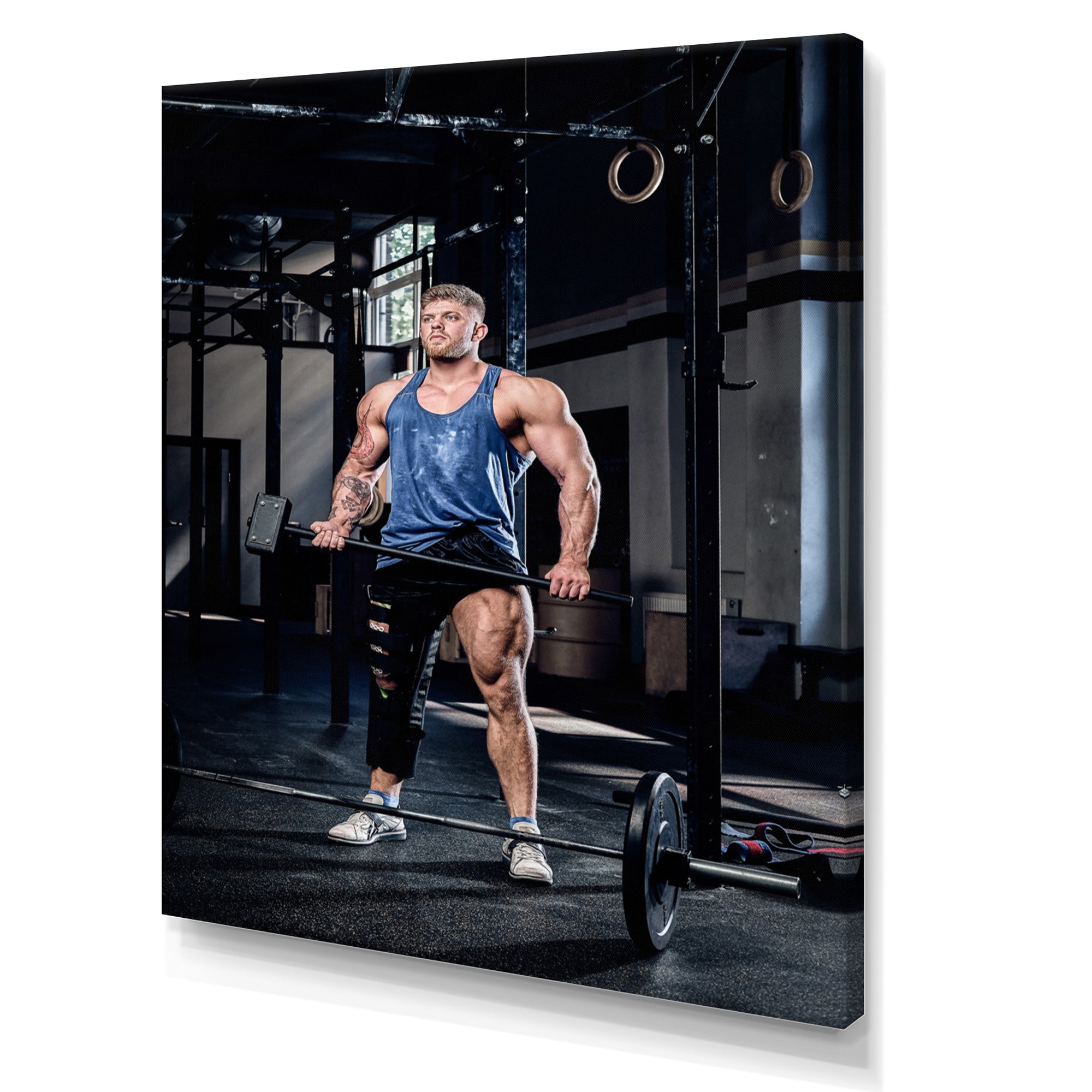 Powerlifting Man Flex I - Weightlifting Canvas Wall Art