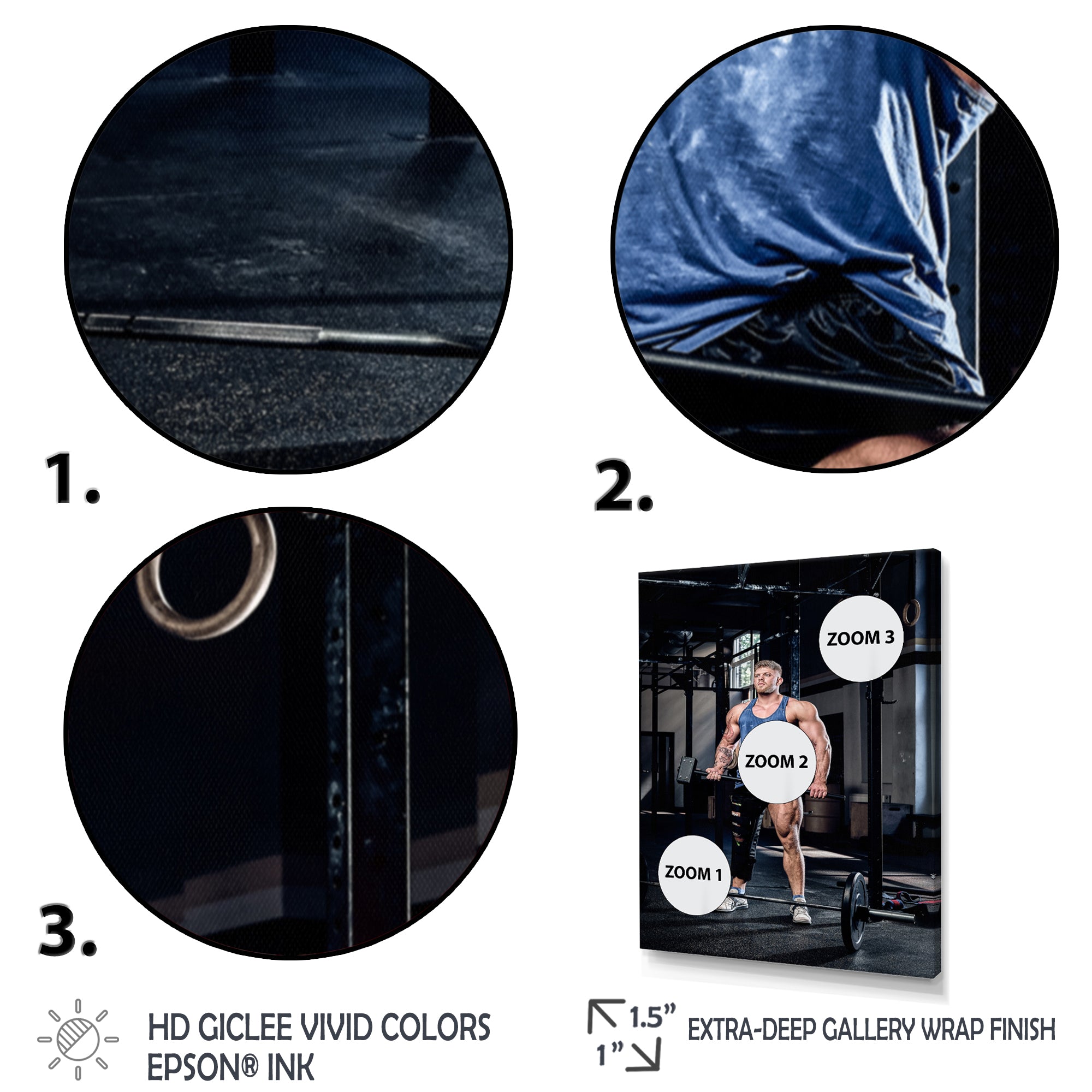 Powerlifting Man Flex I - Weightlifting Canvas Wall Art