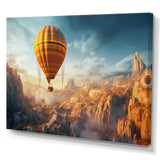 Yellow Hot Air Ballon Panoramic I - Hot Air Balloon Canvas Wall Art