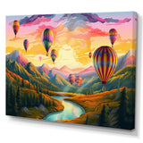 Hot Air Ballon Bold Scenery I - Hot Air Balloon Canvas Wall Art