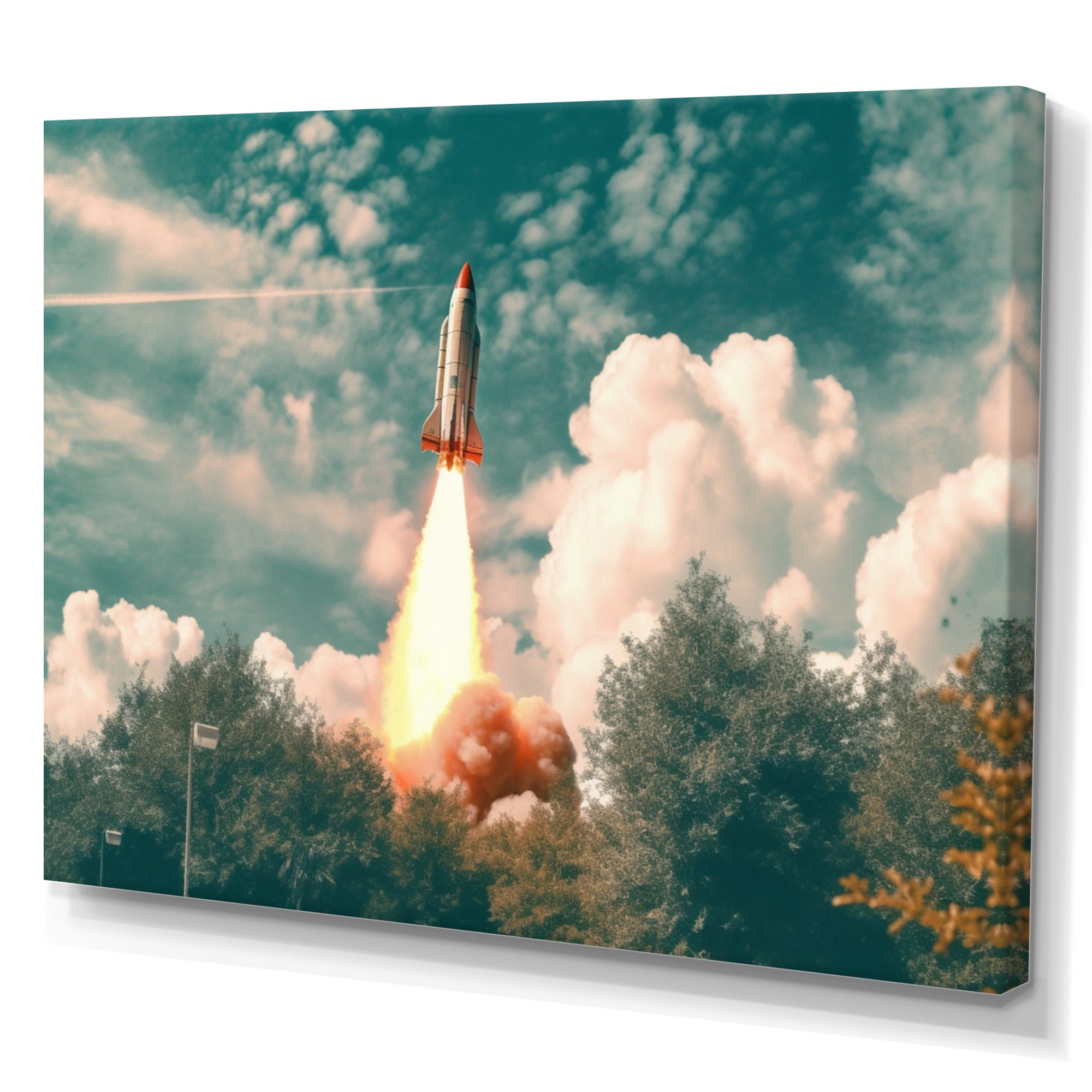 Spaceship Rocket In Florida I - Rocket Canvas Wall Art