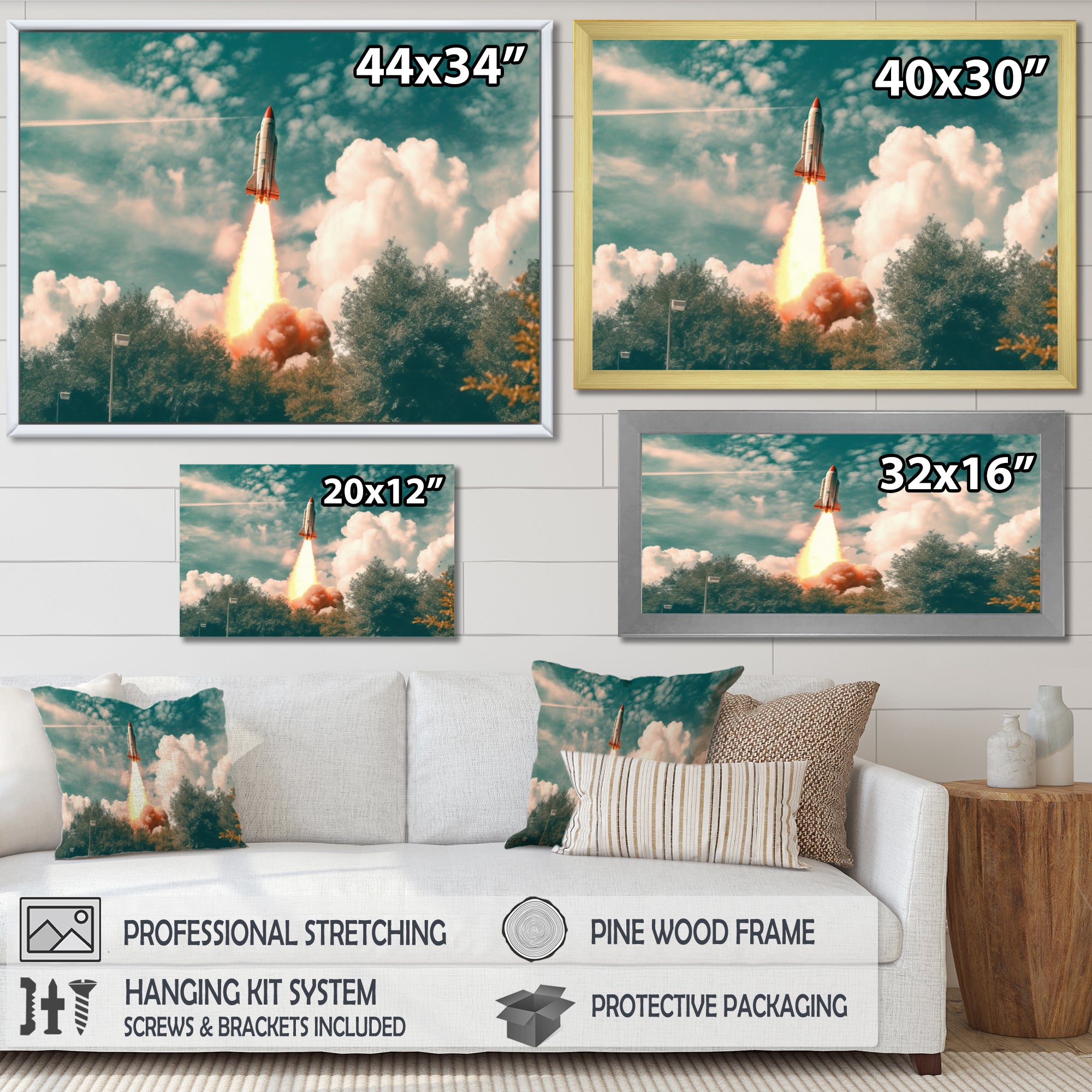Spaceship Rocket In Florida I - Rocket Canvas Wall Art