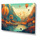 High In The Sky Hot Air Ballon - Hot Air Balloon Canvas Wall Art