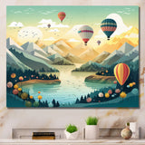 High In The Skies Hot Air Ballon - Hot Air Balloon Canvas Wall Art