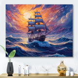 Ship Sailing The High Seas - Boat Canvas Wall Art