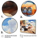 Orange Muscle Car On Offroad - Car Muscle Car Canvas Wall Art