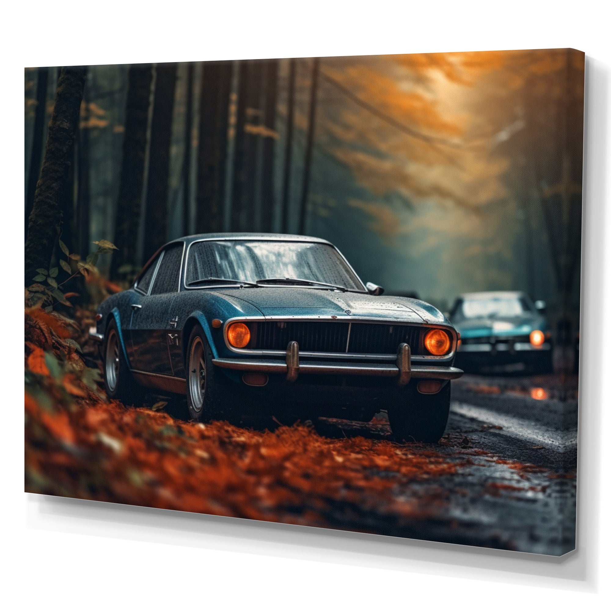 Mustang Forest Drives I - Car Muscle Car Canvas Wall Art
