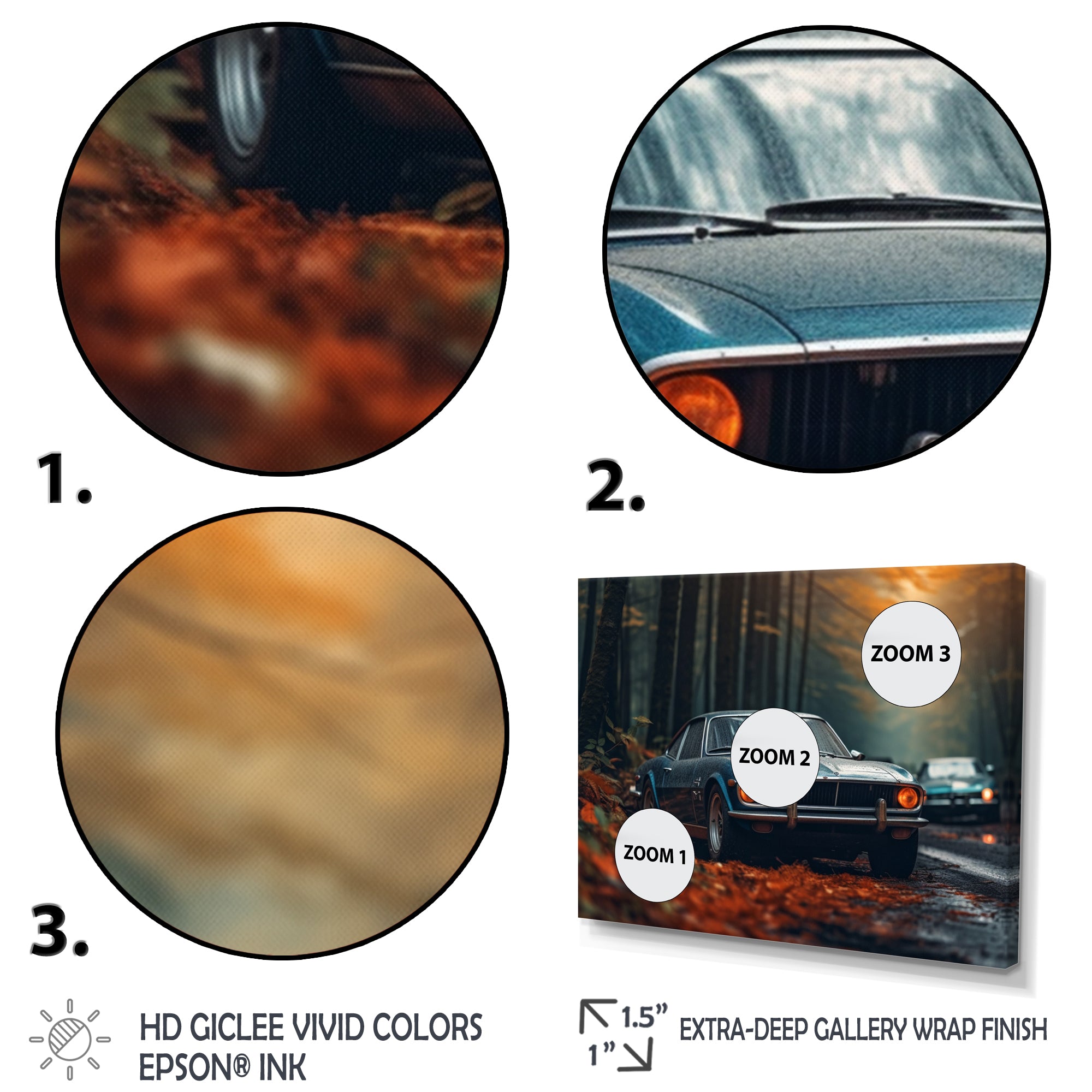 Mustang Forest Drives I - Car Muscle Car Canvas Wall Art