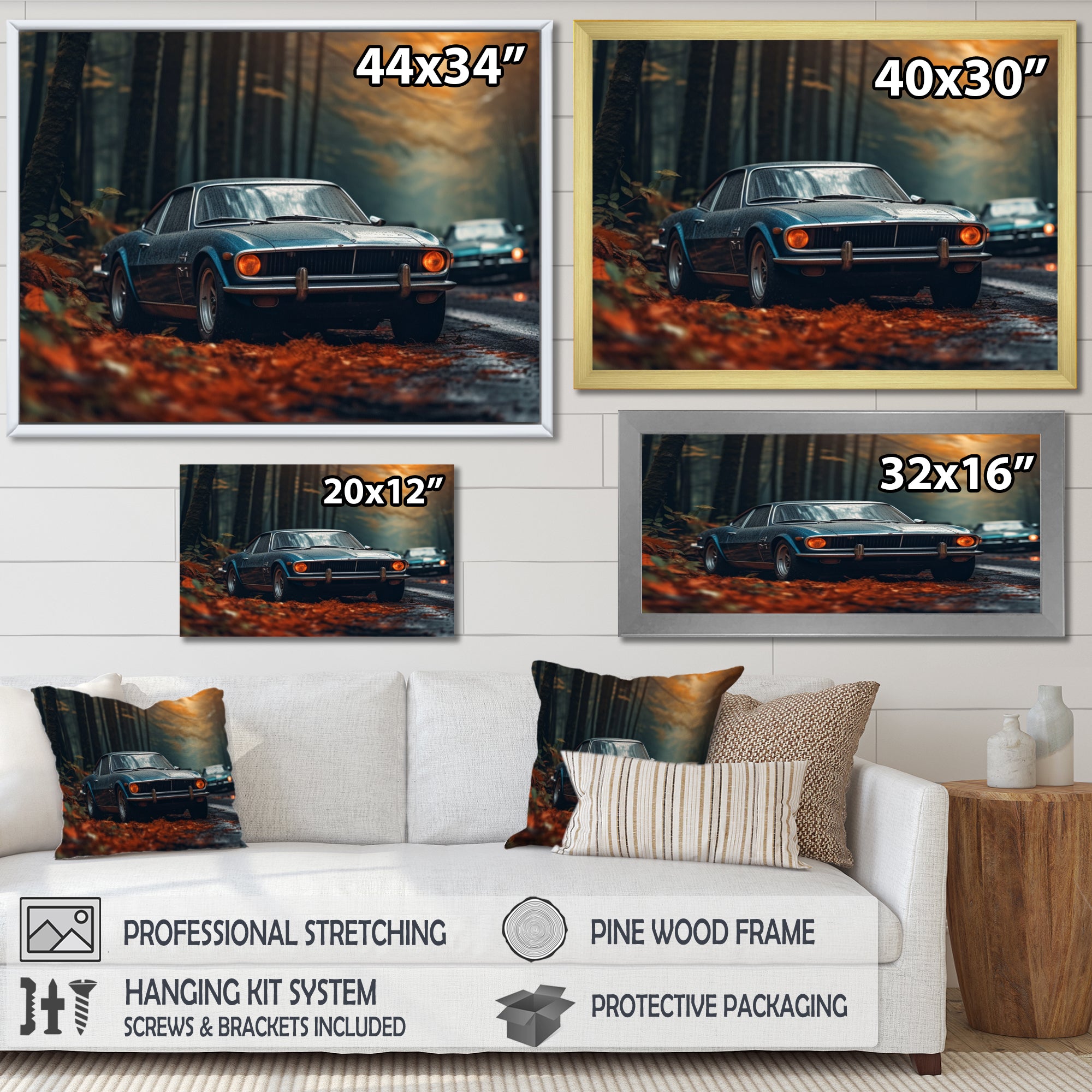 Mustang Forest Drives I - Car Muscle Car Canvas Wall Art