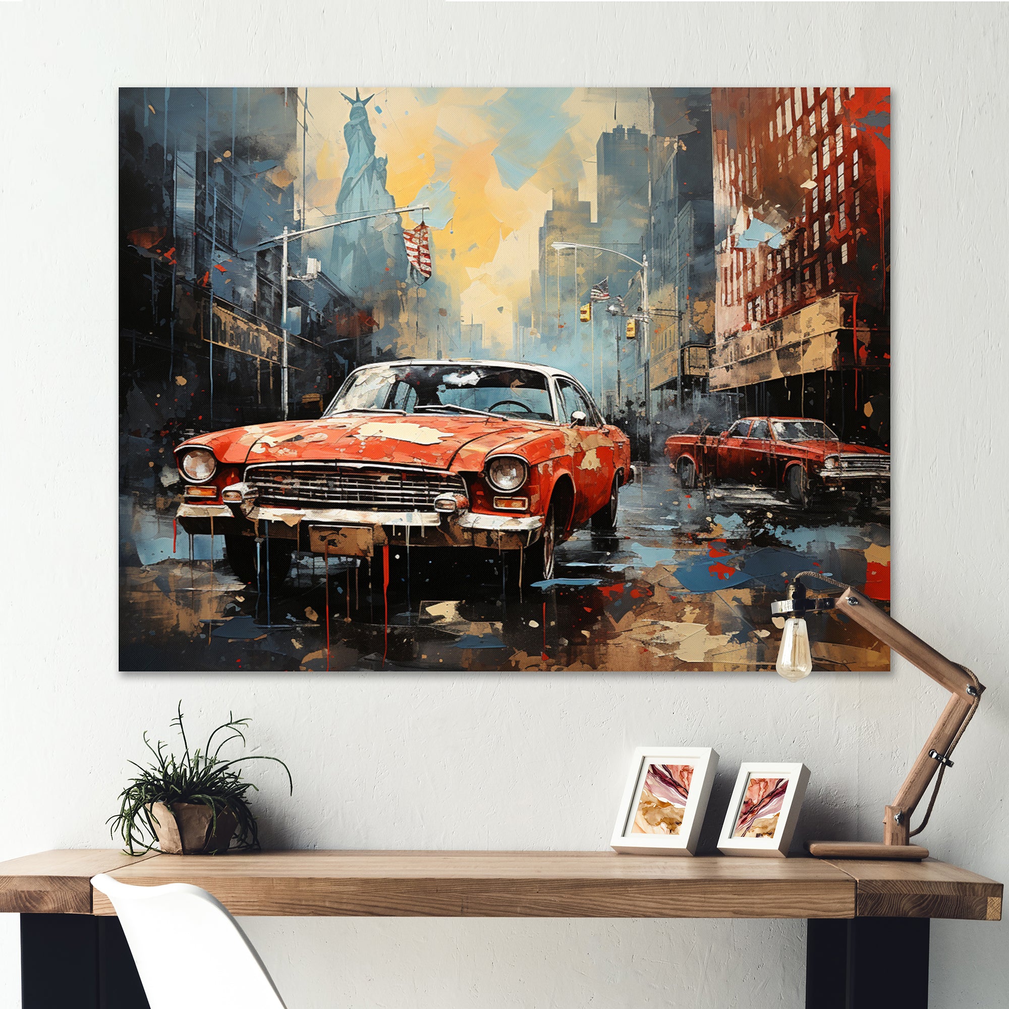 Vintage Car Collage - Cars Retro Canvas Wall Art