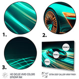 Teal Neon Exotic Car I - Neon Car Canvas Wall Art