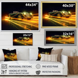 Yellow Neon Classic Car - Neon Car Canvas Wall Art