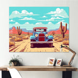 Old American Car In Nevada I - Car Old American Canvas Wall Art
