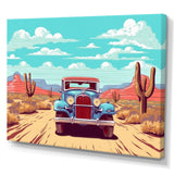 Old American Car In Nevada I - Car Old American Canvas Wall Art