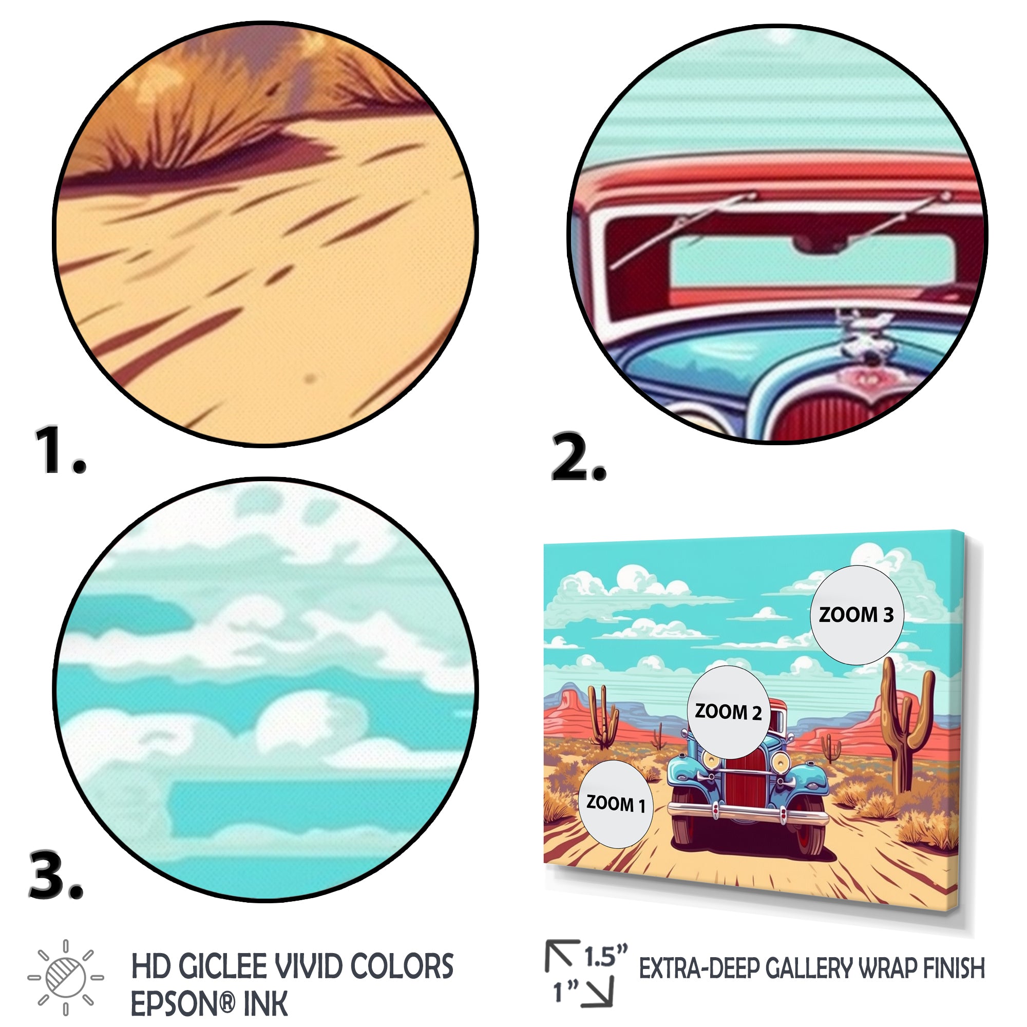 Old American Car In Nevada I - Car Old American Canvas Wall Art