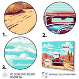 Old American Car In Nevada I - Car Old American Canvas Wall Art