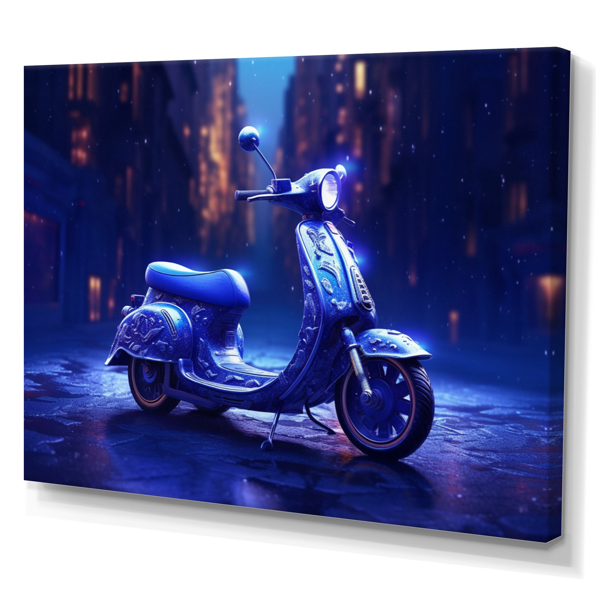 Scooter City Rides I - Scooter Canvas Wall Art