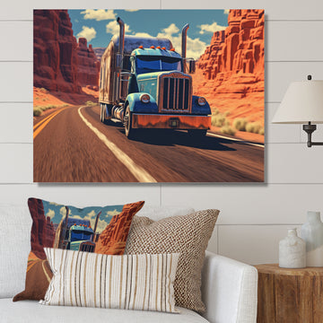Semi Tractor - Truck Canvas Wall Art