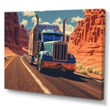 Semi Tractor - Truck Canvas Wall Art