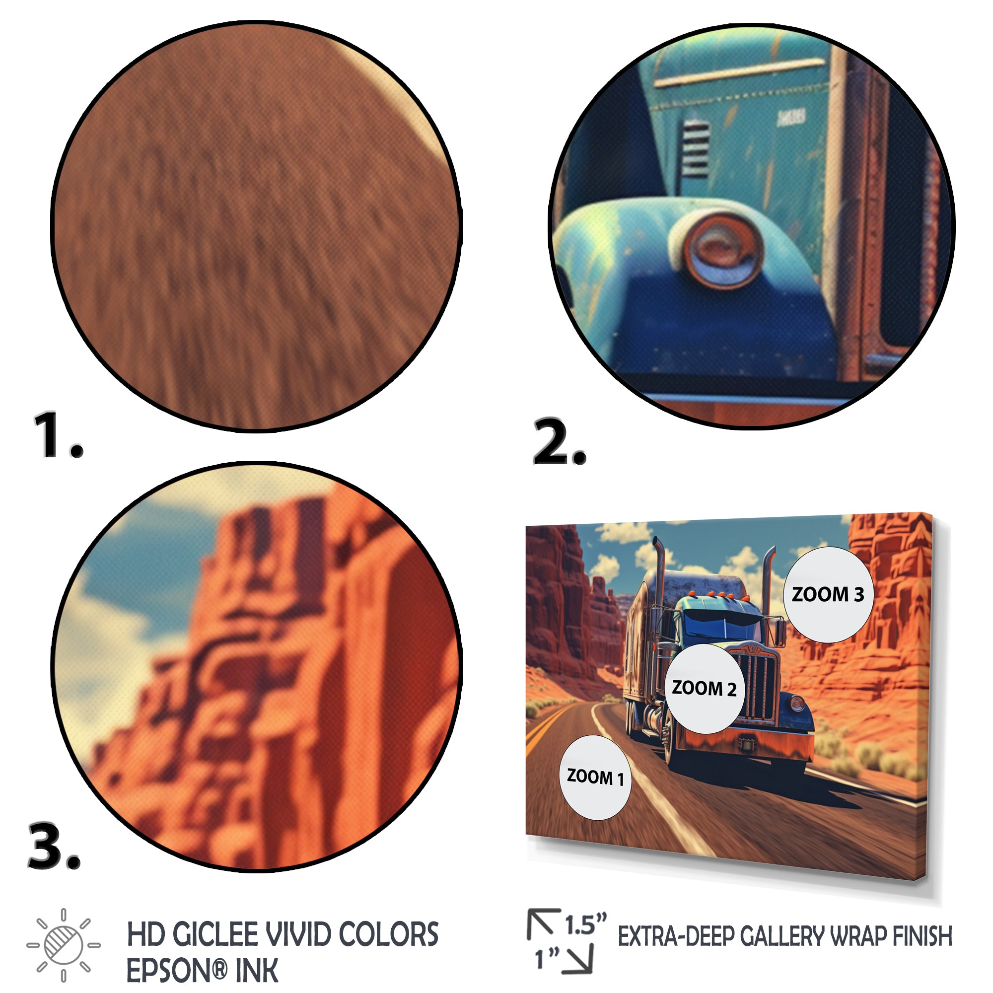 Semi Tractor - Truck Canvas Wall Art