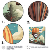 Vintage Hot Air Ballon Landscape I - Hot Air Balloon Canvas Wall Art