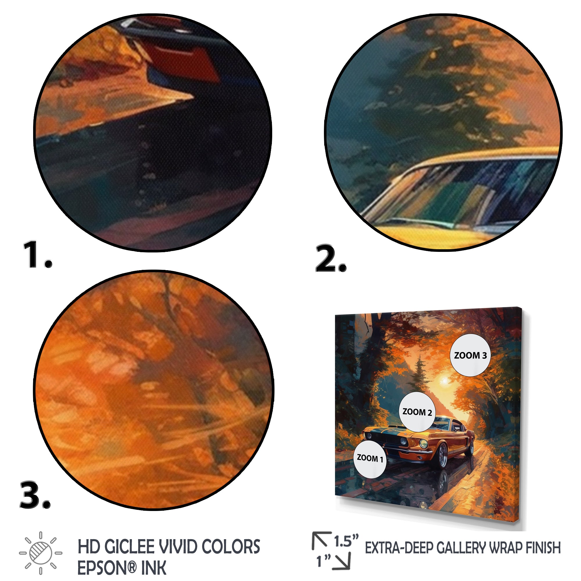 Muscle Car Late Drives I - Car Muscle Car Canvas Wall Art