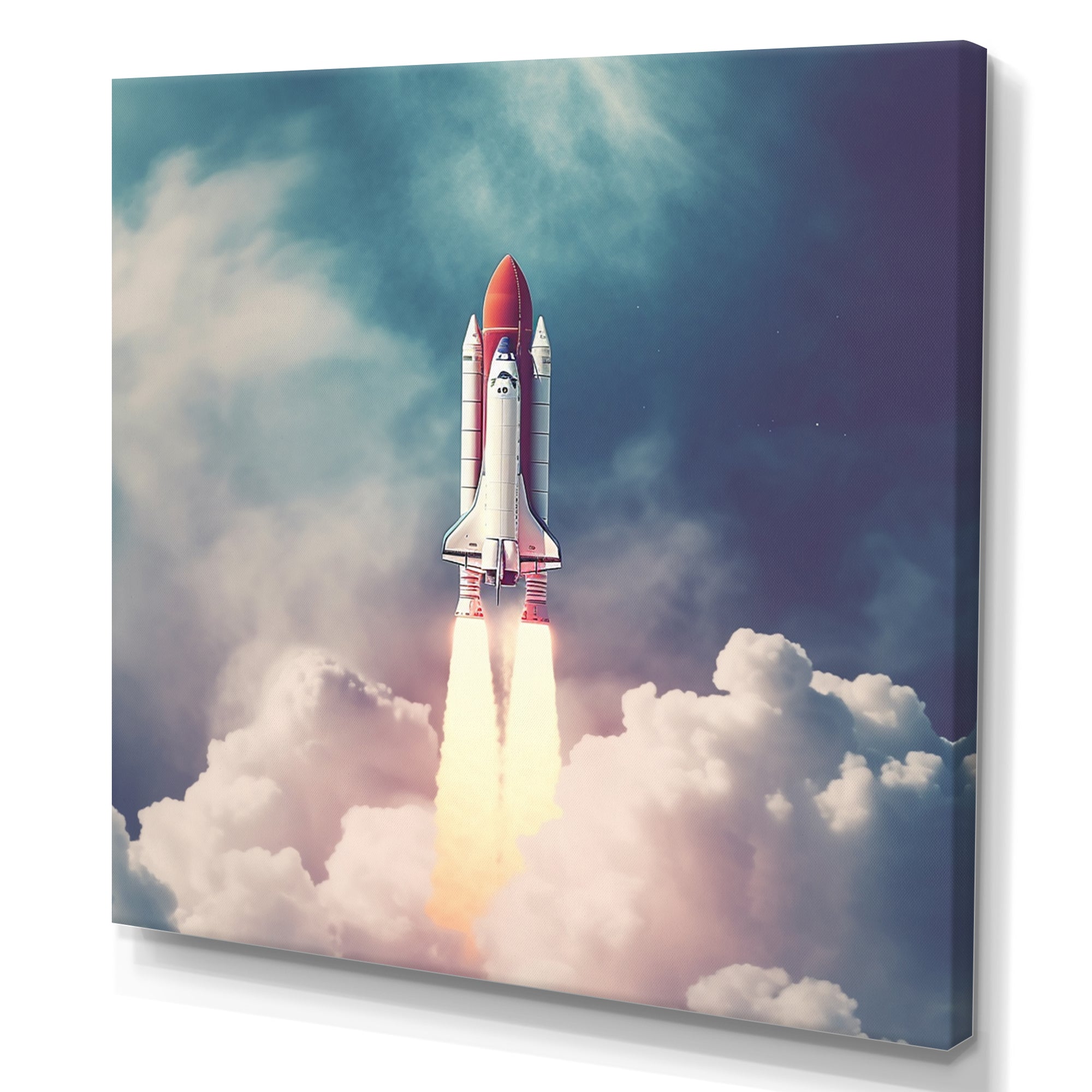 Space Ship Taking Off I - Space Shuttle Canvas Wall Art