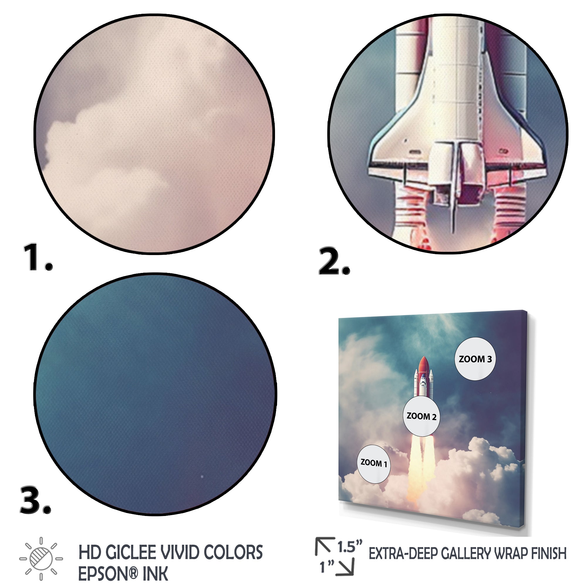 Space Ship Taking Off I - Space Shuttle Canvas Wall Art